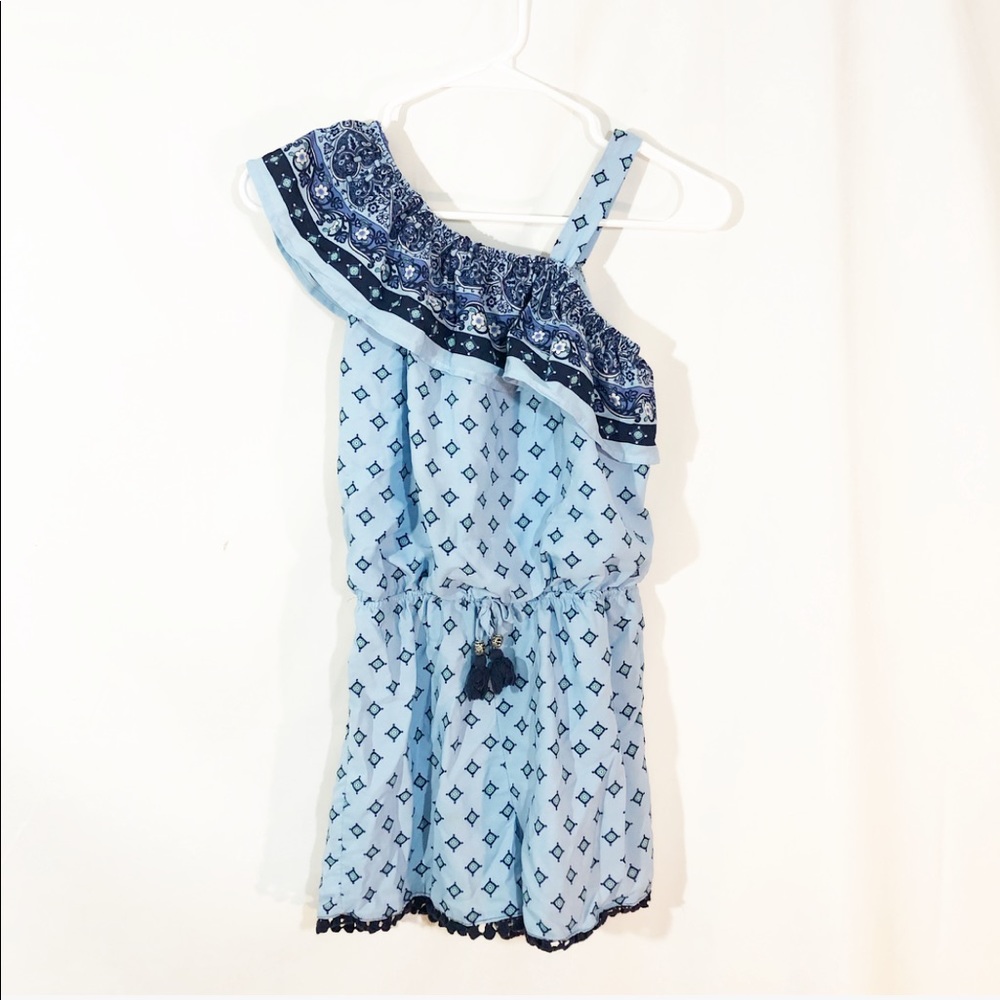 LIGHT & NAVY BLUE FLORAL ROMPER